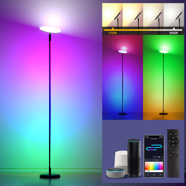 Deerdance LED 2-in-1 Smart RGBWIC Corner Floor Lamp