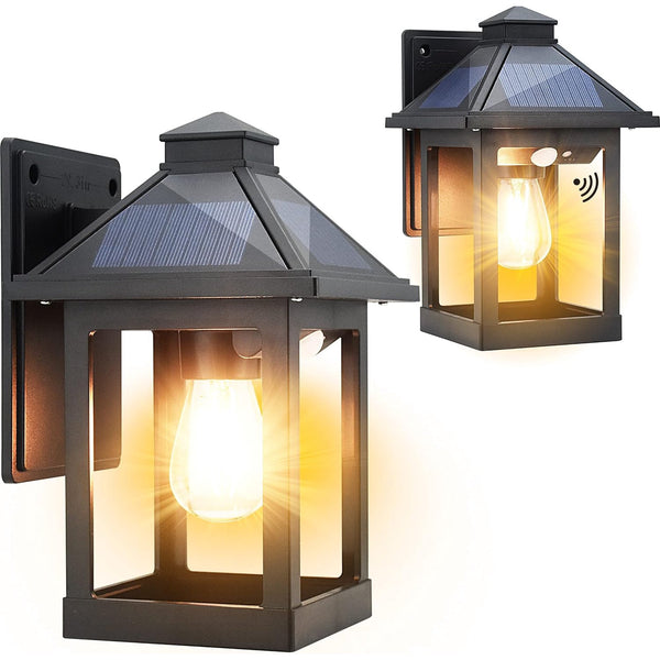 Solar Wall Lanterns Outdoor with 3 Modes - 2 Pack